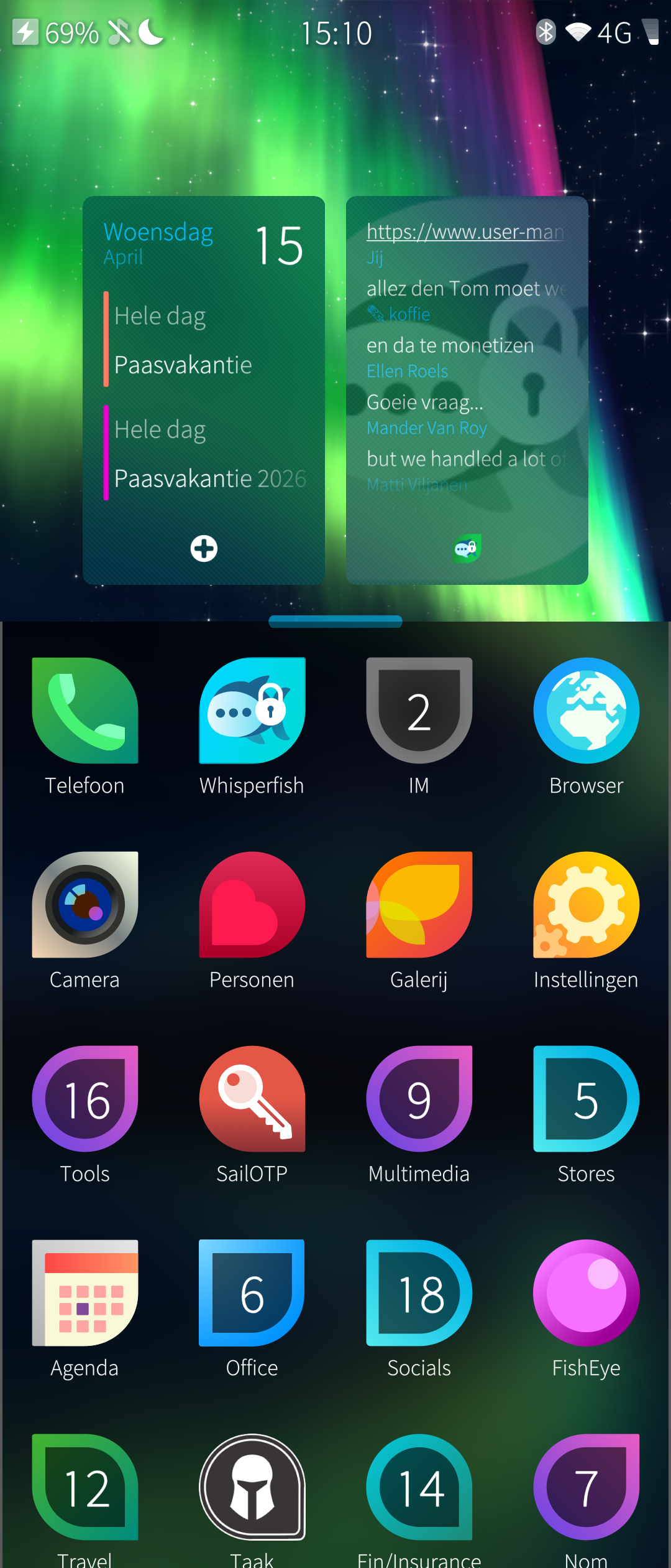 Sailfish OS main view